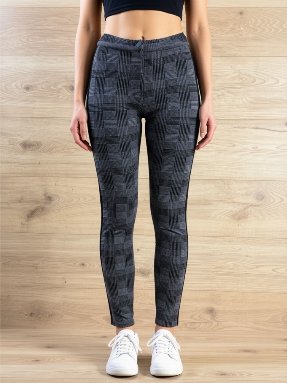 Topshop Plaid Tuxedo Stripe Skinny Pants Size 2